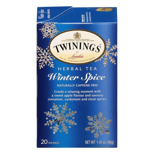 Twinings Winter Spice Herbal Tea Individually Wrapped, 20 Count (Pack of 6), Includes Camomile, Apple, Cinnamon, & Clove, Caffeine-Free, Enjoy Hot or Iced