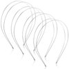 Syhood 4 Pieces Metal Double Layer Headbands Row Wire Headband for Women Wedding Hair Band Elastic Metal Hairband(Round,Silver)