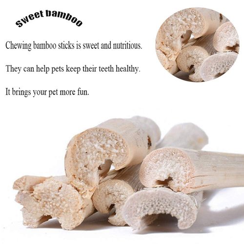 Tfwadmx Small Animal Snacks Sweet Bamboo Treats 200 g Bunny Chew Toys for Chinchilla Rabbit Guinea Pig Hamster Squirrel (About 22-27 Sticks)