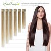 WindTouch Clip in Hair Extensions Real Human Hair 14inch 120g 7Pcs #1BT6P1B Ombre Natural Black to Chestnut Brown Balayage Hair Extensions Clip ins for Women, Human Hair Extensions