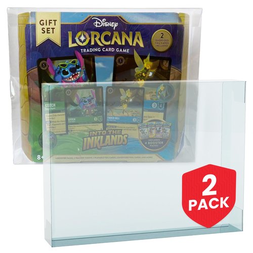 EVORETRO Display Case Protector for Lorcana Gift Set Box such as The First Chapter and Into the Inklands, Game Box Not Included, 2-Pack - Clear Thick Plastic PET Protective Case