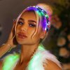 DRESBE Light Up Headband Colorful LED Mirror Headbands Glow Party Rhinestone Hair Accessories for Women