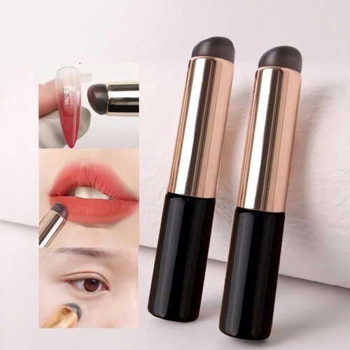 2pcs Reusable Silicone Nail Art Brushes Acrylic Nail Brush Silicone Nail Brushes For Nail Art Lipstick Concealer Blush Brush Makeup Brushes Nail Glitter Powder Gradual Nail Design Brushes Nail Tools