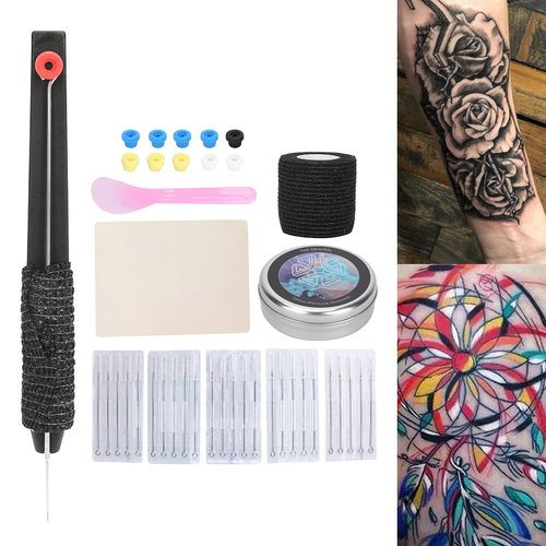 NSXAYIWE Tattoo Machine Kit, DIY Easy Coloring Tattoo Kit for Beginners Available for Beginners to Practice