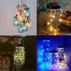 6 Pack Mason Jar Lights, 10 LED Solar Warm White Fairy String Lights Lids Insert for Garden Deck Patio Party Wedding Christmas Decorative Lighting Fit for Regular Mouth Jars