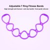 Reicyfang 7 Ring Adjustable Resistance Bands, Back, Foot, Leg, and Hand Stretcher, Arm Exerciser, Home Workout Walking Exercise Workout Bands for Home or Fitness Center (Purple)