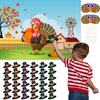 ASTARON Pin The Hat on Turkey Thanksgiving Pin The Tail Party Games Activities for Kids 36 Stickers Fall Festival Kids Birthday Family Party Games