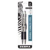 Zebra Pen F-301 Retractable Ballpoint Pen, Stainless Steel Barrel, Fine Point, 0.7mm, Black Ink, 2-Pack