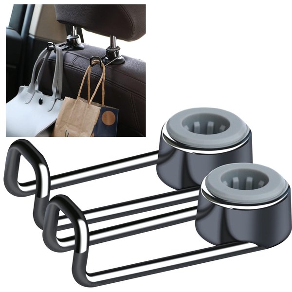 sentoto Car Purse Hook Multi-Functional Hidden Hooks Headrest Hooks for Car Purse Hook for Car Car Storage Hooks Saygoodbye to The Messy Space Dunmetal