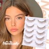 Brown Lashes Natural Look Cat Eye Lashes Brown Eyelashes Faux Mink False Lashes Wispy Volume C Curl Short False Eyelashes with Clear Band by Newcally