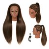 RYHAIR 30 Inch 20% Real Human Hair Mannequin Head Cosmetology Manikin Manican Doll Practice Head with Stand for Training Styling Braiding Curling Cutting Display