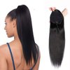 Straight Human Hair Drawstring Ponytail Extension Afro Natural Color Human Hair Ponytail for Black Women Afro Hair Extensions Brazilian Hair 20 Inch