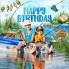 Avezano Gone Fishing Banner Gone Fishing Happy Birthday Backdrop Fishing Theme Background for Kids Men Birthday Party Kids Fishing Party Supplies 70.8 x 43.3 inch