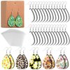 Palksky 50pcs Sublimation Blanks Products - Sublimation Earring Blanks with Earring Hooks and Jump Rings for Halloween Christmas Women Girls DIY Earring Project Sublimation Accessories