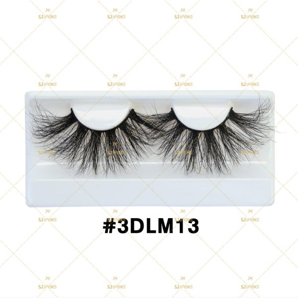 Generic SJ LASHES 25mm Dramatic 3D Mink Lashes in Black (3DLM13)
