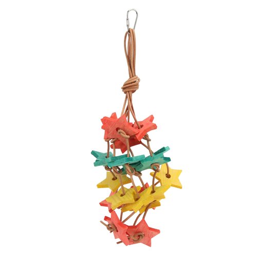 JOROBURO Parrot Chewing Toy, Bird Wooden Star Toy Bite Resistant Parrot Wooden Star Chewing Toy, Wood Block Bird Cage Toys for Budgies Parakeet Cockatiel Lovebird (Colorful)