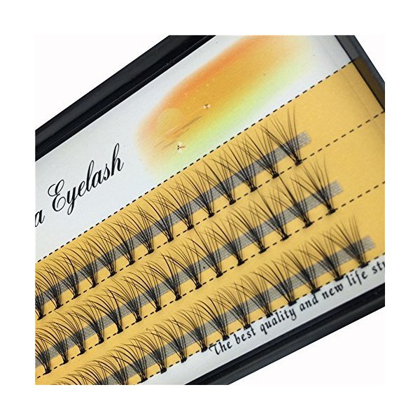 BODERMINCER 10D 60pcs Black Handmade False Eyelashes Natural Long Individual Eyelashes Extension Fake Lashes Makeup Beauty Cosmetic (11mm)
