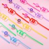 24Pcs Donut Party Straws for Donut Party Favors, Donut Themed Party Reusable Straws for Kids Donut Party Supplies