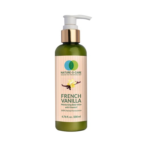 NATURE-O-CARE French Vanilla Moisturizing Body Lotion - Vitamin E Enriched, 6.76 FL.OZ for Soft, Smooth Skin