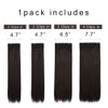 REECHO 18" Straight Long 4 PCS Set Thick Clip in on Hair Extensions Dark Brown with Little Reddish