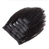 Kinky Curly Clip in Hair Extensions Real Human Hair 4B 4C Human Hair Clip in Extensions Double Weft Afro Kinky Curly Clip ins for Black Women Natural Color 7pcs 120g/set 18Inch