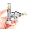 Tee Stop Valve Add-A-Tee Valve 3/8 Compression Faucet T Adapter for Dishwasher Glass Rinser Washing Machine(3/8x3/8x3/8)