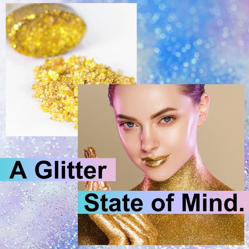 Melemando Body Glitter Stick 7 Colors Holographic Mermaid Sequins Chunky Face Glitter Stick Singer Concerts or Music Festival Rave Glitter Makeup for Face/Body/Hair/Eyes/Lip (01 Gold)