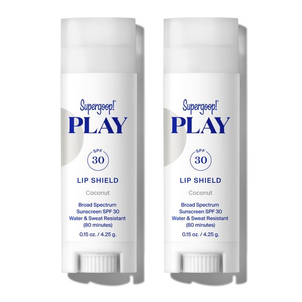 Supergoop! PLAY Lip Shield SPF 30 with Coconut - Pack of 2 - Moisturizing Lip Treatment For Dry Cracked Lips - Clean Ingredients & Broad Spectrum UV Protection
