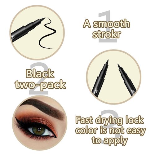 Generic 1 pack black eyeliner pen with 1 pack eyebrow brush,#002