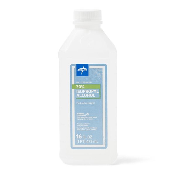 Medline MDS098003ZH 70% Isopropyl Rubbing Alcohol, 16 oz. Bottle
