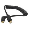 Qaoquda USB C Cable, USB 3.1 Type C (USB-C) Male to Male Coiled Spring Spiral Cable, 3A 10Gbps Fast Charging, Data Extension Cable, Stretched 3FT/1M (M/M Left & Right)