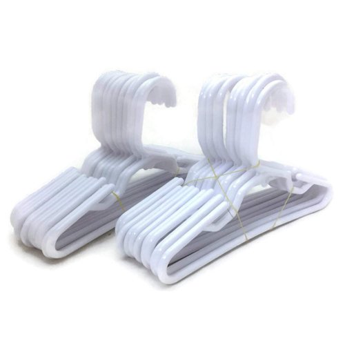 24 White Plastic Hangers(2 Dozen) fits 18 Inch Dolls Clothes 18" Doll Clothing