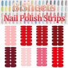 SILPECWEE Red Nail Polish Strips Nail Wraps for Women Solid Color Adhesive Gel Nail Strips Sticker Nail Polish Nail Accessories Manicure Stickers with 1pc Nail File (8 Sheets)