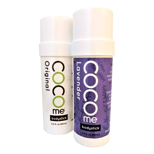 CocoMe - Organic Moisturizing Lavender Body Stick and Lip Balm Duo - Virgin Coconut Oil and Anti-Aging Beeswax for Skin Repair and Protection. Dermatologist Recommended.