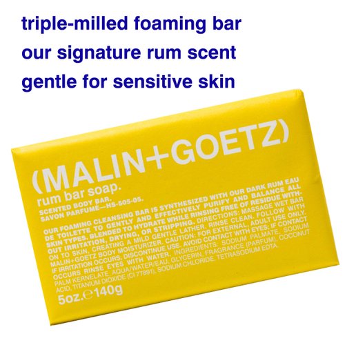 Malin + Goetz Rum Bar Soap, 5 Oz. - Body Soap for All Skin Types, Gentle Soap Bar for Men & Women, Bath Soap for Body & Hands, Scented Shower Soap, Hand Soap Bar