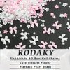 RODAKY 1000PCS Pink Bow Nail Charms White Bowknot Charms for Nail Resin Flatback Nail Pearl Beads Flower Charms Valentine's Day Nail Decoration Accessories for Women Manicure DIY