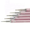 KATEOII 5PCS 2WAY Dotting Tool Nail Art Brushes, Dotting Brush For Gel Nails, Nail Painting Brush Nail Drawing Brush, Manicure Brush Acrylic Nail Brush (METAL Pink 5PK)