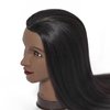 Headwinn Mannequin Head with Hair 26"-28" Synthetic Fiber Hair Styling Training Head Manikin Cosmetology Doll Head for Wigs Free Clamp Stand (Yaki Black)