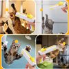 Mity rain Cat Toy, 2-in-1 Interactive Exercise Toy for Indoor Cats, Switchable Ball and Feather Launcher Gun, Yellow ABS, 741 Model, Portable, Lightweight