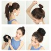 Uotp 100% Human Hair Messy Bun Hair Pieces Drawstring Hair Scrunchie Wedding Donut Hair Ring Daily Hair Bun Lady Styling Tool Hair Accessories for Women Girls (BlackBrown)