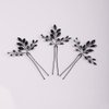 Jumwrit Wedding Hair Pins Black Rhinestone Hair Pins for Wedding Handmade Beaded Hair Pieces Bridal Hair Accessories for Brides and Bridesmaid（3pcs）