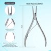 Flat Shape Silver Stainless Steel Hair Extension Pliers Multi-Functi Hair Extension Tools Pliers For Hair Extension-Hair