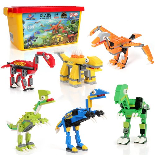 EP EXERCISE N PLAY Dinosaur Building Blocks, Dinosaur Toys，Creative DIY Construction Toys for Boys and Girls Ages 6+ (539 pcs)