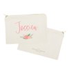 The Cotton & Canvas Co. Personalized Colored Name Floral Cosmetic Bag and Travel Makeup Pouch