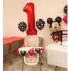 Red One Number Balloons 40 Inch First Birthday Decorations for Boy, Big Mylar Foil Helium Balloon for Super Mario Birthday Party Supplies, Roblox Birthday Decorations