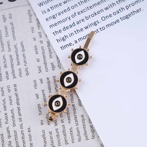 Iaceble Vintage Evil Eye Hairclip Barrette Metal Eye Hairpins Clip Boho Eye Side Clip Hairpin Three Eye Bobby Pin Decorative Hair Accessories for Women and Girls Headdress 1Pcs