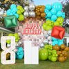 ECEAE 127Pcs Green Balloon Arch Garland Kit with Teal Blue, Brown, Metallic Silver, Square Foil Balloons, for Gaming Theme Party Decor, Birthday Party Supplies, Kids' Party Crafts and Decorations