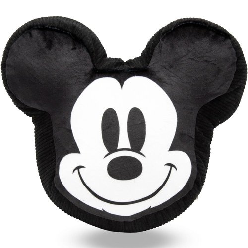 Buckle-Down Dog Toy, Disney, Plush Squeaker Mickey Mouse Smiling Face Black, 6.5" x 6"