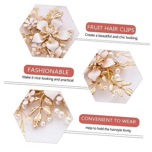 Bridal Wedding Hair Clips, Crystal Bridesmaid Hair Pins Pearl Rhinestone Hair Clips, Crystal Flower Hair Pieces Pearl Headpieces Hair Accessories for Brides Bridesmaids Women Girls (Type E)