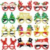 Dayify Christmas Party Glasses, 12Pcs Christmas Glitter Eyeglasses Frames Party Favors for Kids Adults, Christmas Glasses for Xmas Holiday Decorations